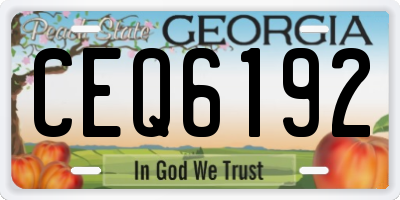 GA license plate CEQ6192