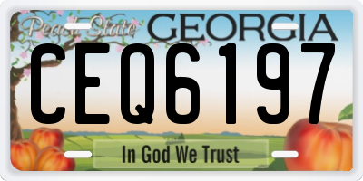 GA license plate CEQ6197
