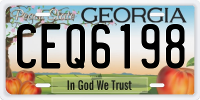 GA license plate CEQ6198