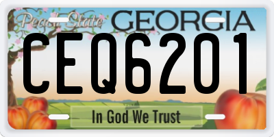 GA license plate CEQ6201