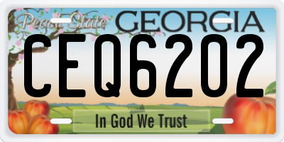 GA license plate CEQ6202