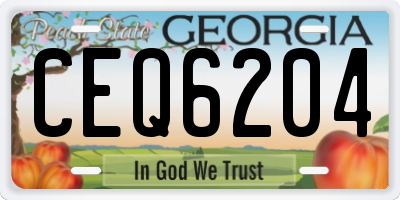 GA license plate CEQ6204