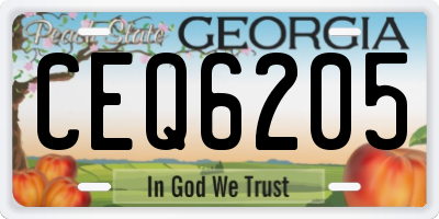 GA license plate CEQ6205
