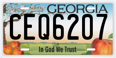 GA license plate CEQ6207