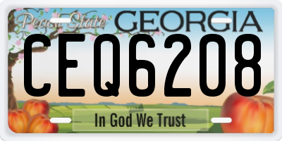 GA license plate CEQ6208