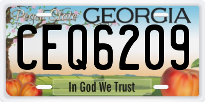 GA license plate CEQ6209