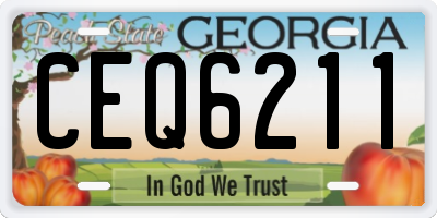 GA license plate CEQ6211