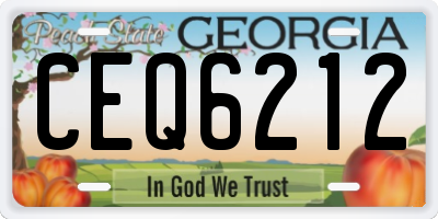 GA license plate CEQ6212