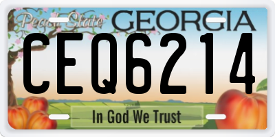 GA license plate CEQ6214