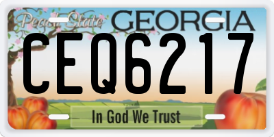 GA license plate CEQ6217
