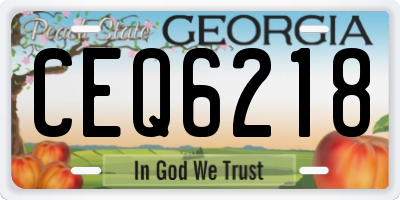 GA license plate CEQ6218