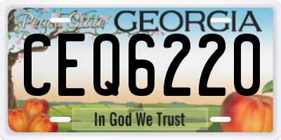 GA license plate CEQ6220