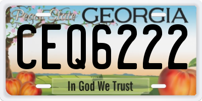 GA license plate CEQ6222