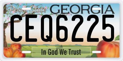 GA license plate CEQ6225