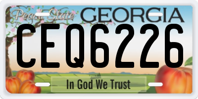 GA license plate CEQ6226