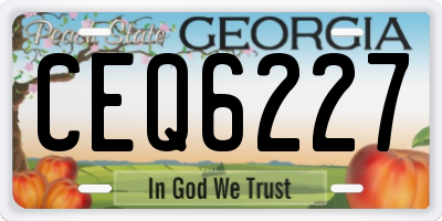 GA license plate CEQ6227