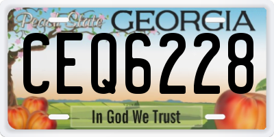 GA license plate CEQ6228