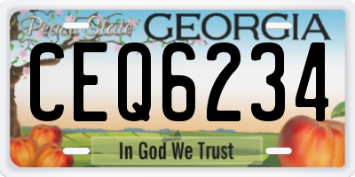 GA license plate CEQ6234