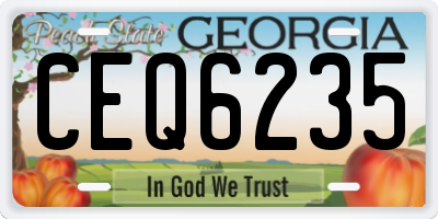 GA license plate CEQ6235