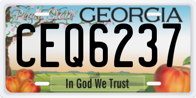 GA license plate CEQ6237