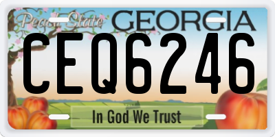 GA license plate CEQ6246