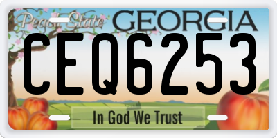 GA license plate CEQ6253