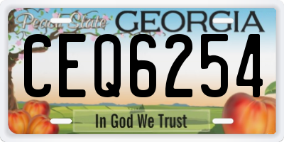 GA license plate CEQ6254