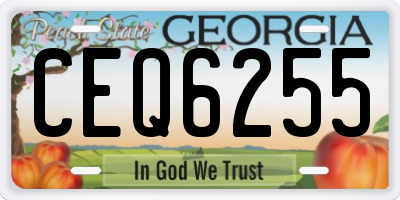GA license plate CEQ6255