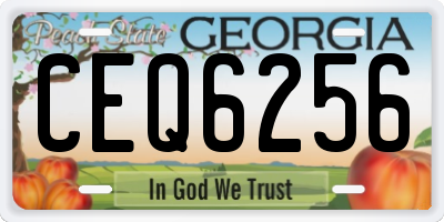 GA license plate CEQ6256