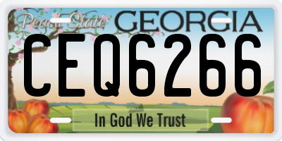 GA license plate CEQ6266
