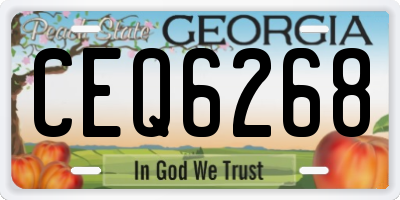 GA license plate CEQ6268