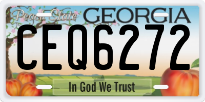 GA license plate CEQ6272