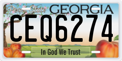 GA license plate CEQ6274