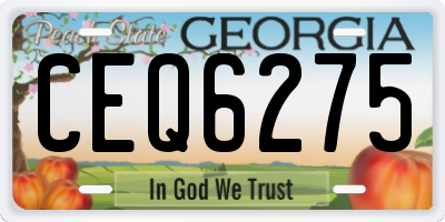 GA license plate CEQ6275