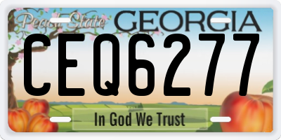 GA license plate CEQ6277