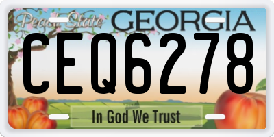 GA license plate CEQ6278
