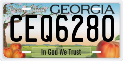 GA license plate CEQ6280