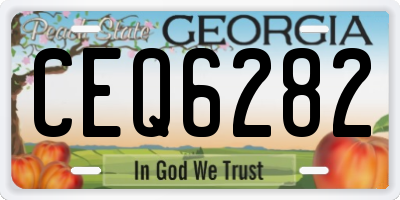 GA license plate CEQ6282