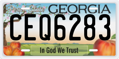 GA license plate CEQ6283