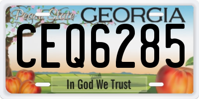 GA license plate CEQ6285
