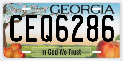 GA license plate CEQ6286