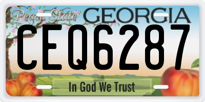 GA license plate CEQ6287