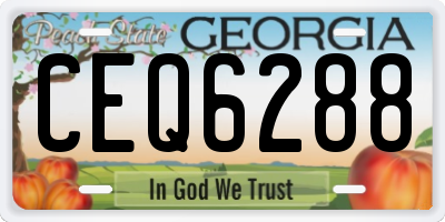 GA license plate CEQ6288