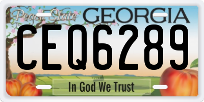 GA license plate CEQ6289