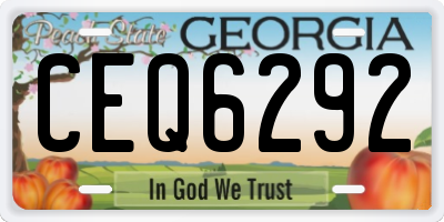 GA license plate CEQ6292