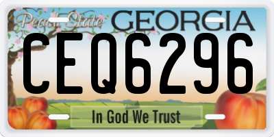 GA license plate CEQ6296
