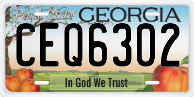 GA license plate CEQ6302
