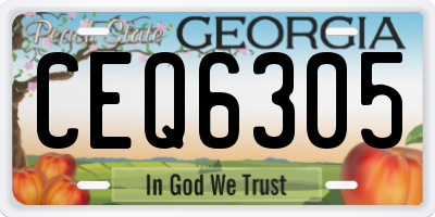 GA license plate CEQ6305