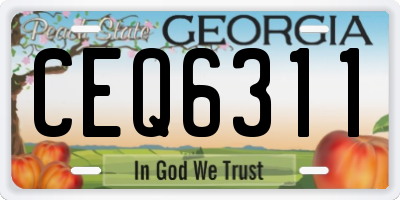 GA license plate CEQ6311