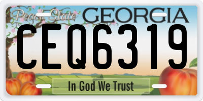 GA license plate CEQ6319